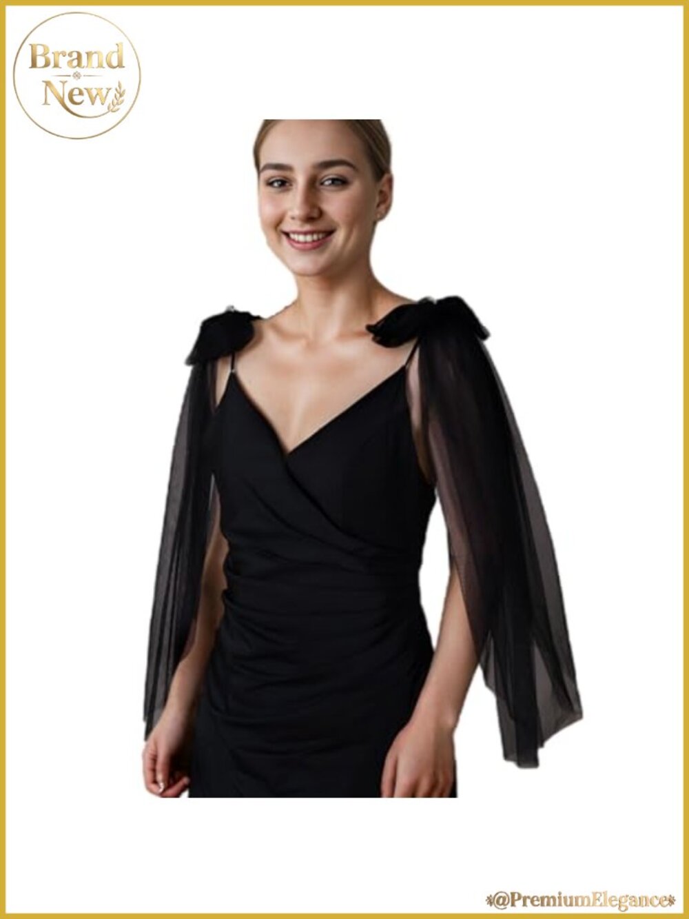 Tulle Bridal Shoulder Shawl Removable Pearl Embellished Wedding Cover Up